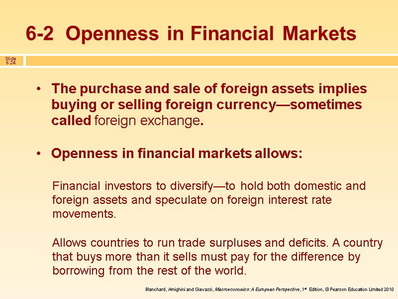 The purchase and sale of foreign assets implies buying or selling foreign currency—sometimes called